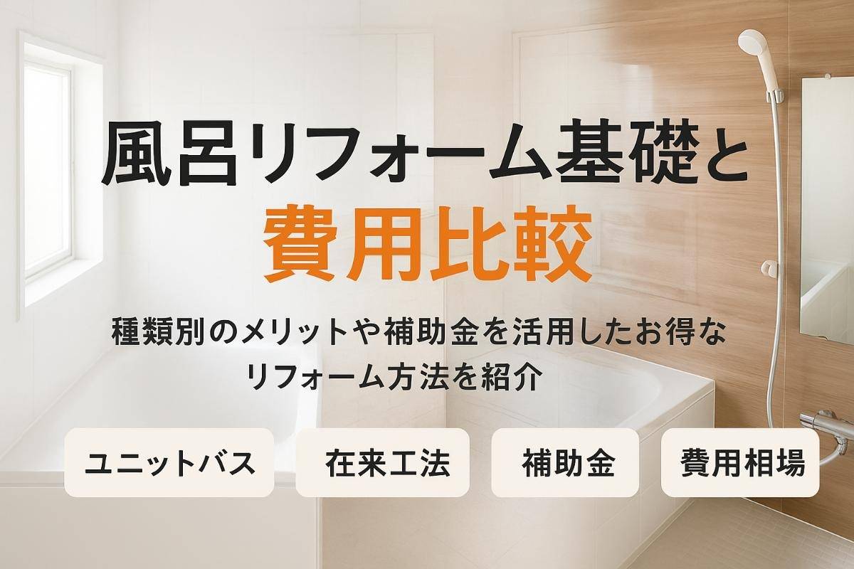 風呂リフォームの基礎知識と費用相場比較｜種類別メリットや補助金活用法まで解説