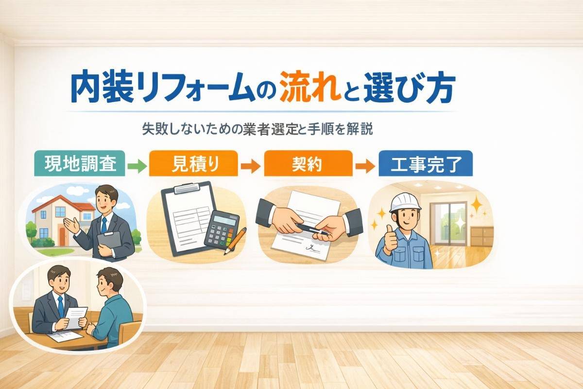内装リフォームの工事の流れと業者選びのポイント
